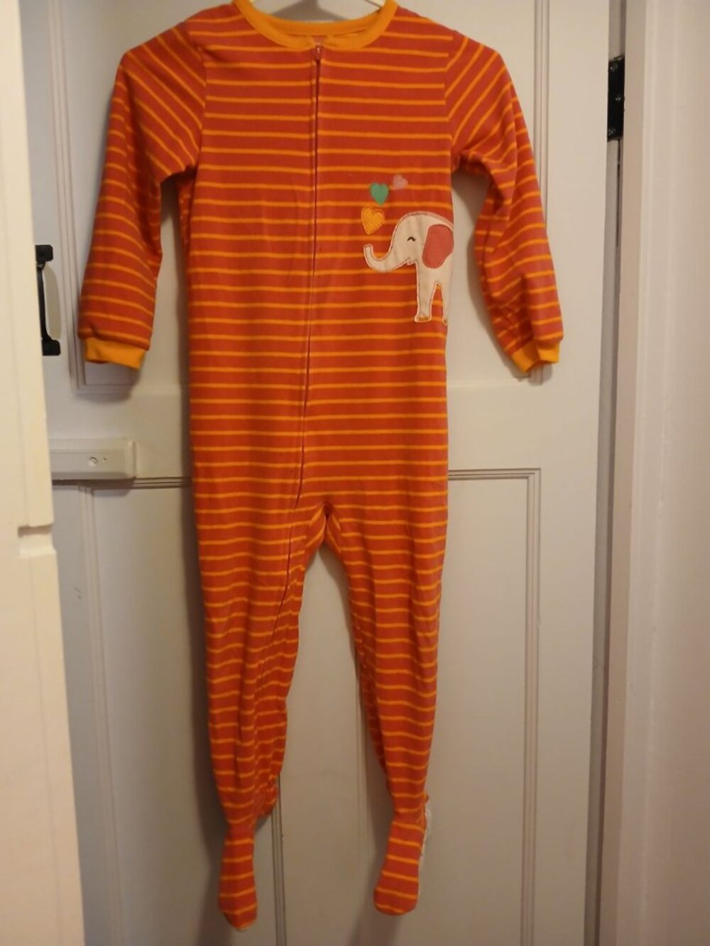 Carter's Girls 5T One Piece Pajamas Orange and Pink Striped